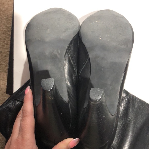 Icora black leather tall boots size 8 - Picture 4 of 8